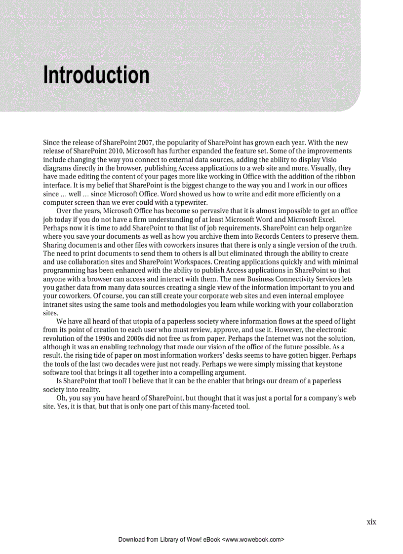 image for page Office and SharePoint 2010 User s Guide Integrating SharePoint with Excel Outlook Access and Word