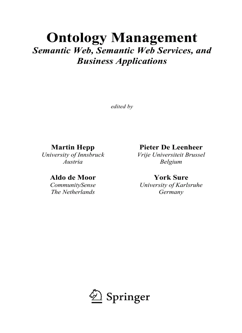 image for page Ontology Management Semantic Web Semantic Web Services and Business Applications