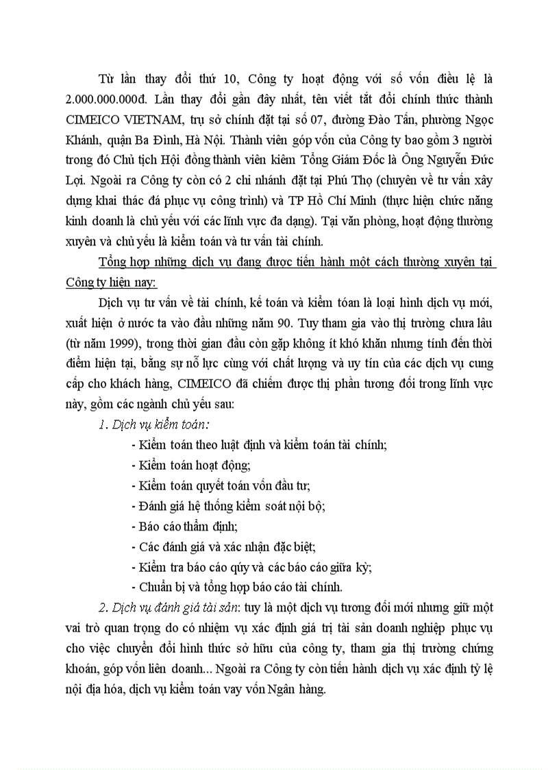 image for page Giới thiệu chung về Công ty kiểm toán tư vấn xây dựng Việt Nam CIMEICO VIETNAM