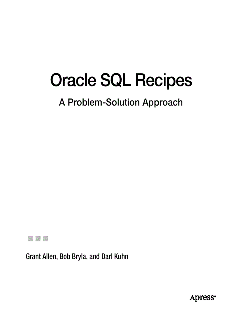 Oracle SQL Recipes A Problem Solution Approach