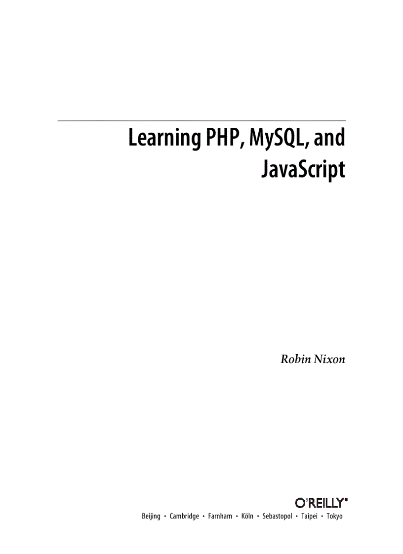 image for page Learning PHP MySQL and JavaScript
