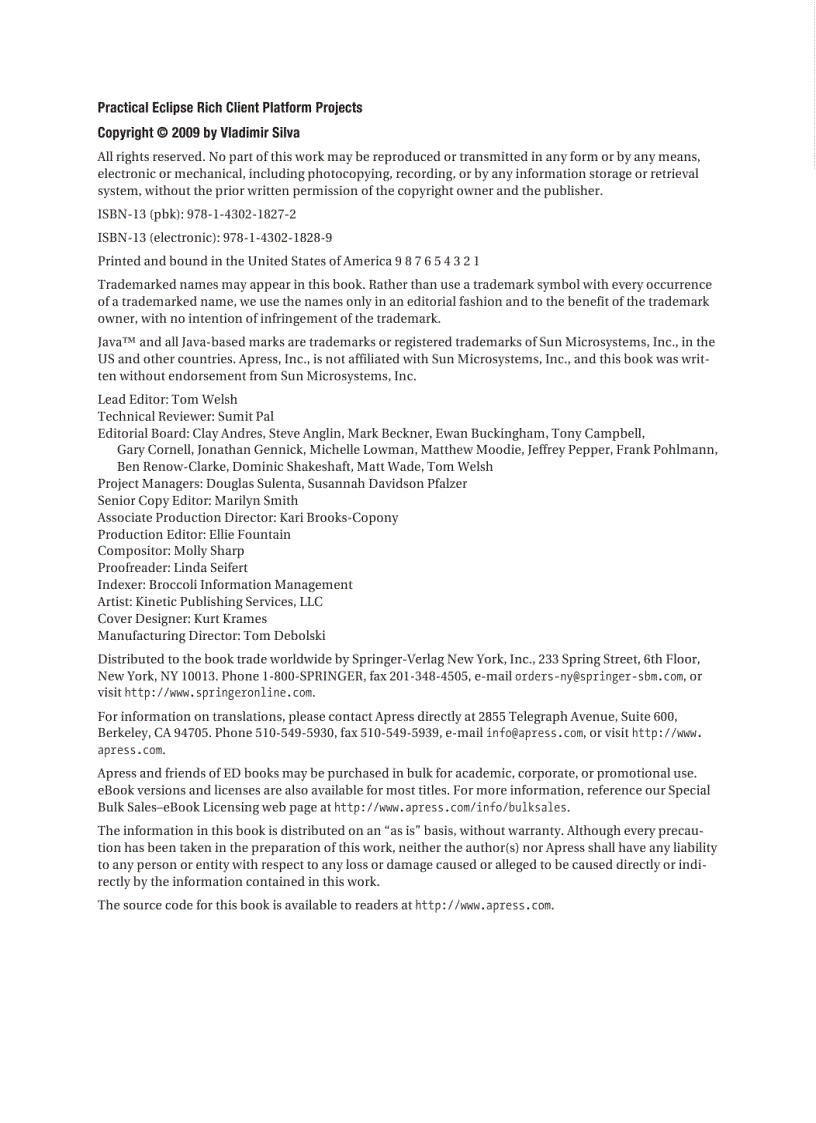 image for page Practical Eclipse Rich Client Platform Projects