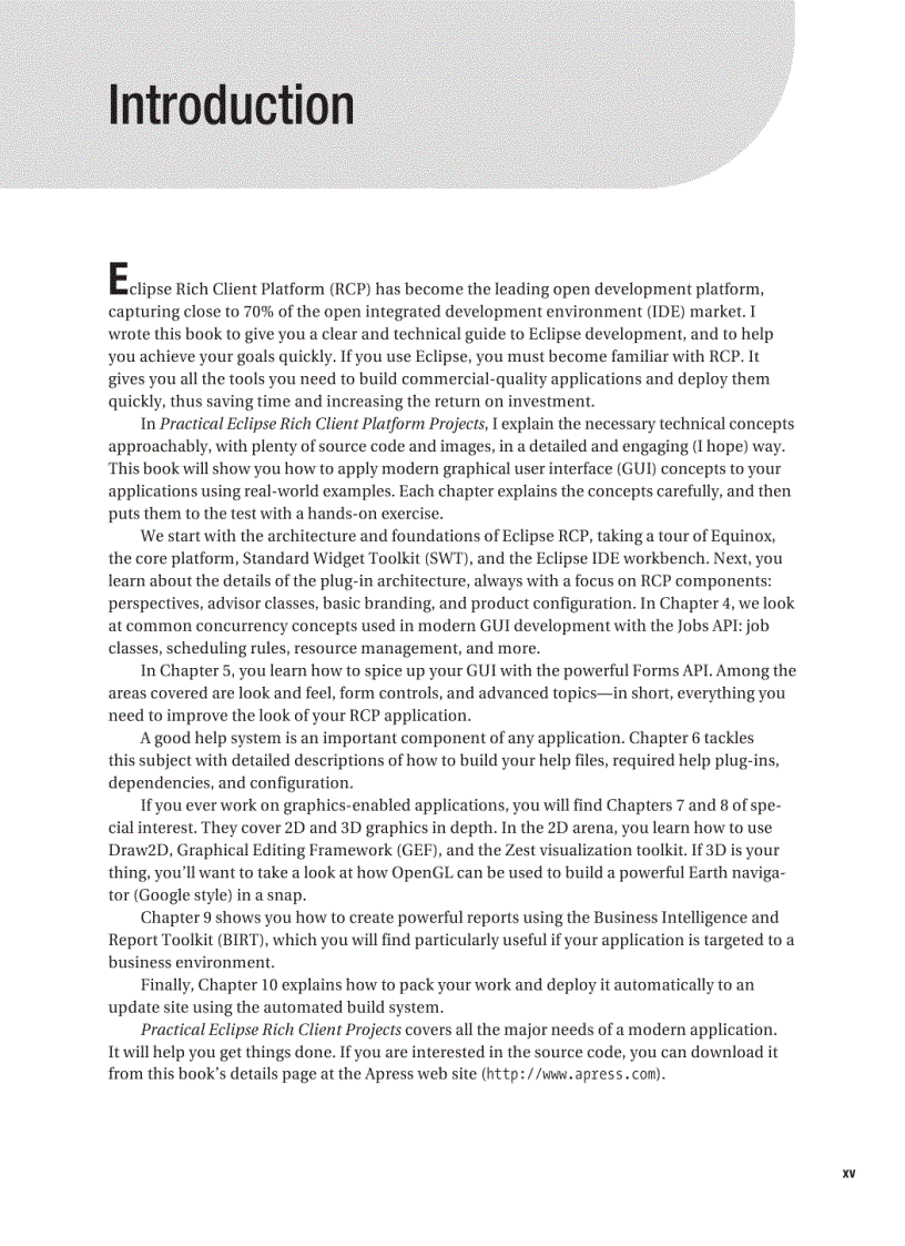image for page Practical Eclipse Rich Client Platform Projects