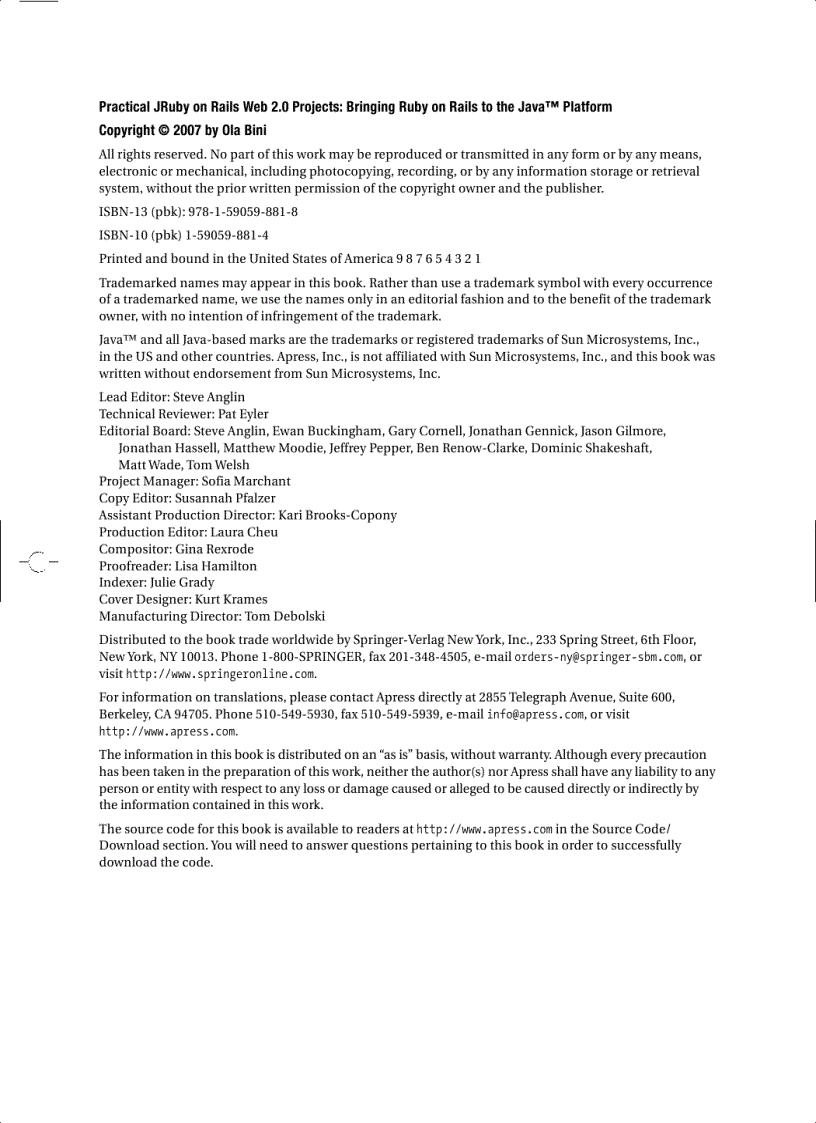 image for page Practical JRuby on Rails Web 2 0 Projects Bringing Ruby on Rails to the Java Platform