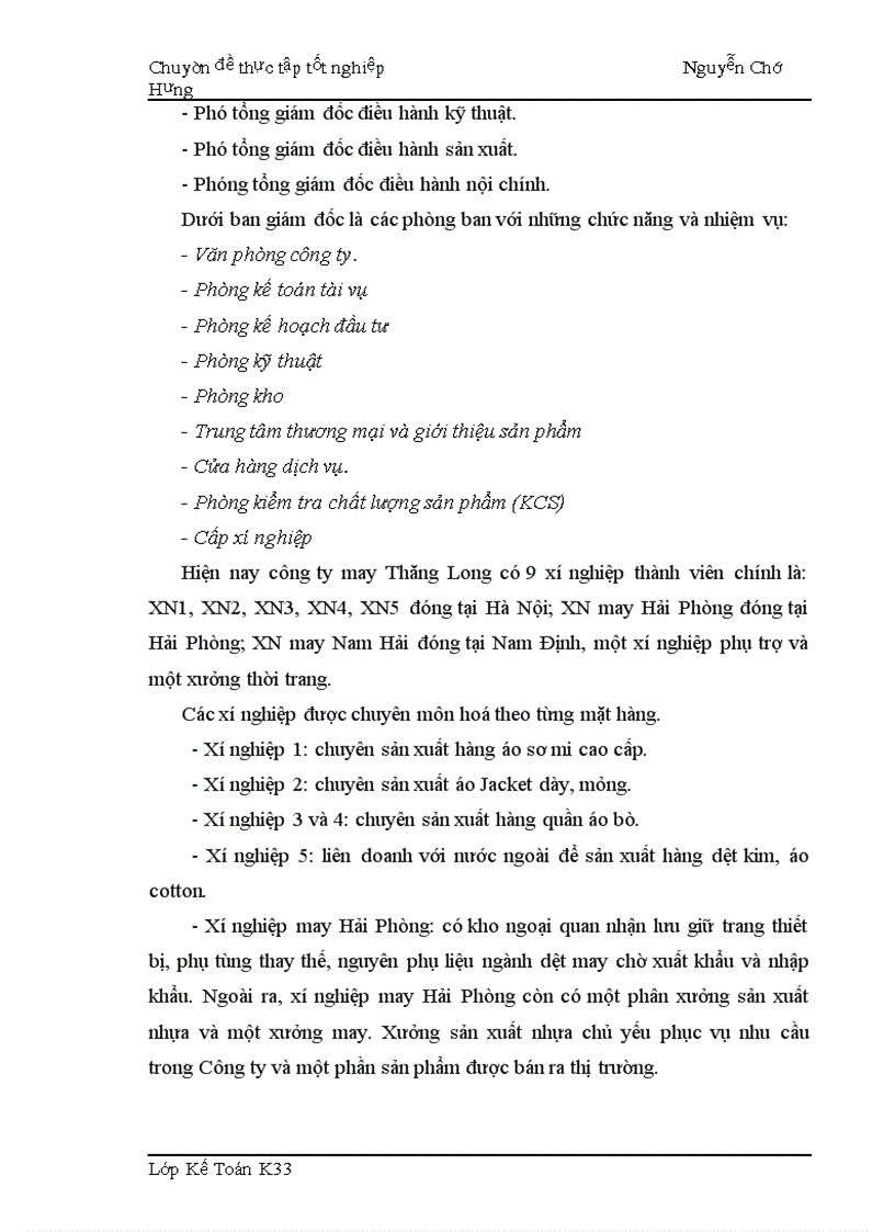 image for page Đặc điểm tổ chức quản lý sản xuất kinh doanh của Công ty may Thăng Long