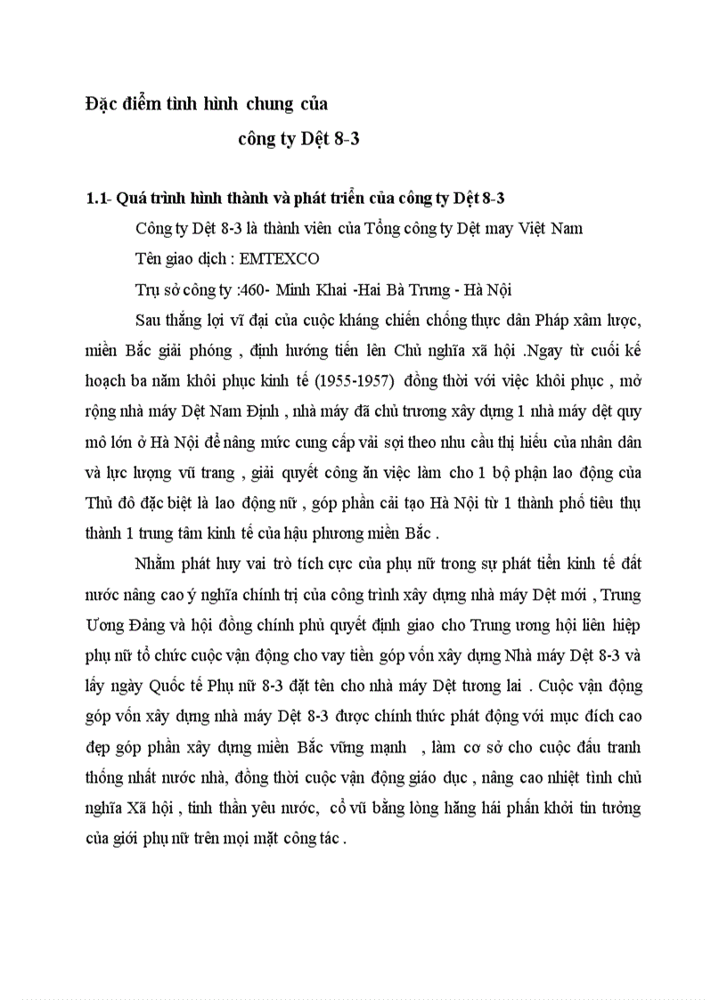 image for page Đặc điểm tình hình chung của công ty Dệt 8 3