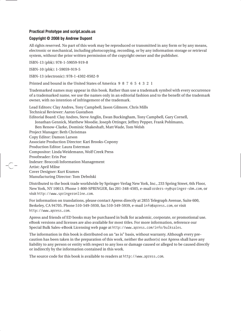 image for page Practical Prototype and script aculo us