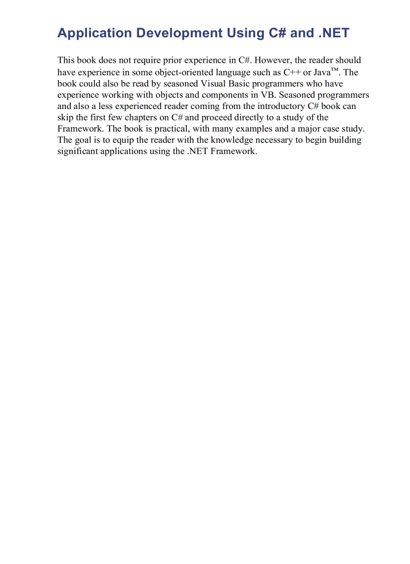 image for page Application Development Using C and NET