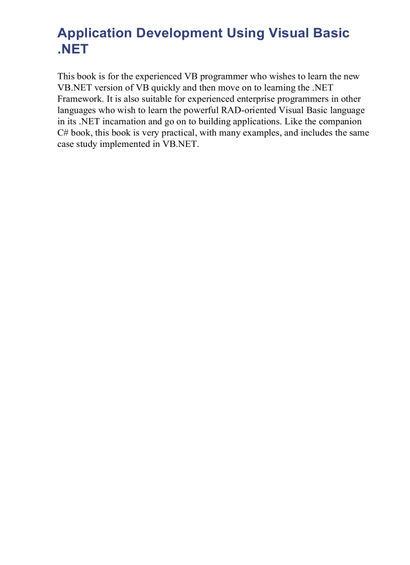 image for page Application Development Using C and NET