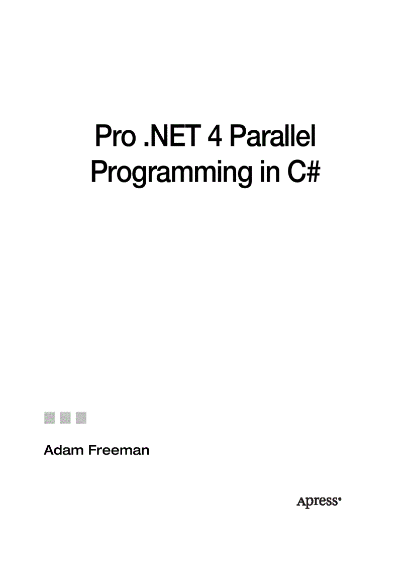 Pro NET 4 Parallel Programming in C