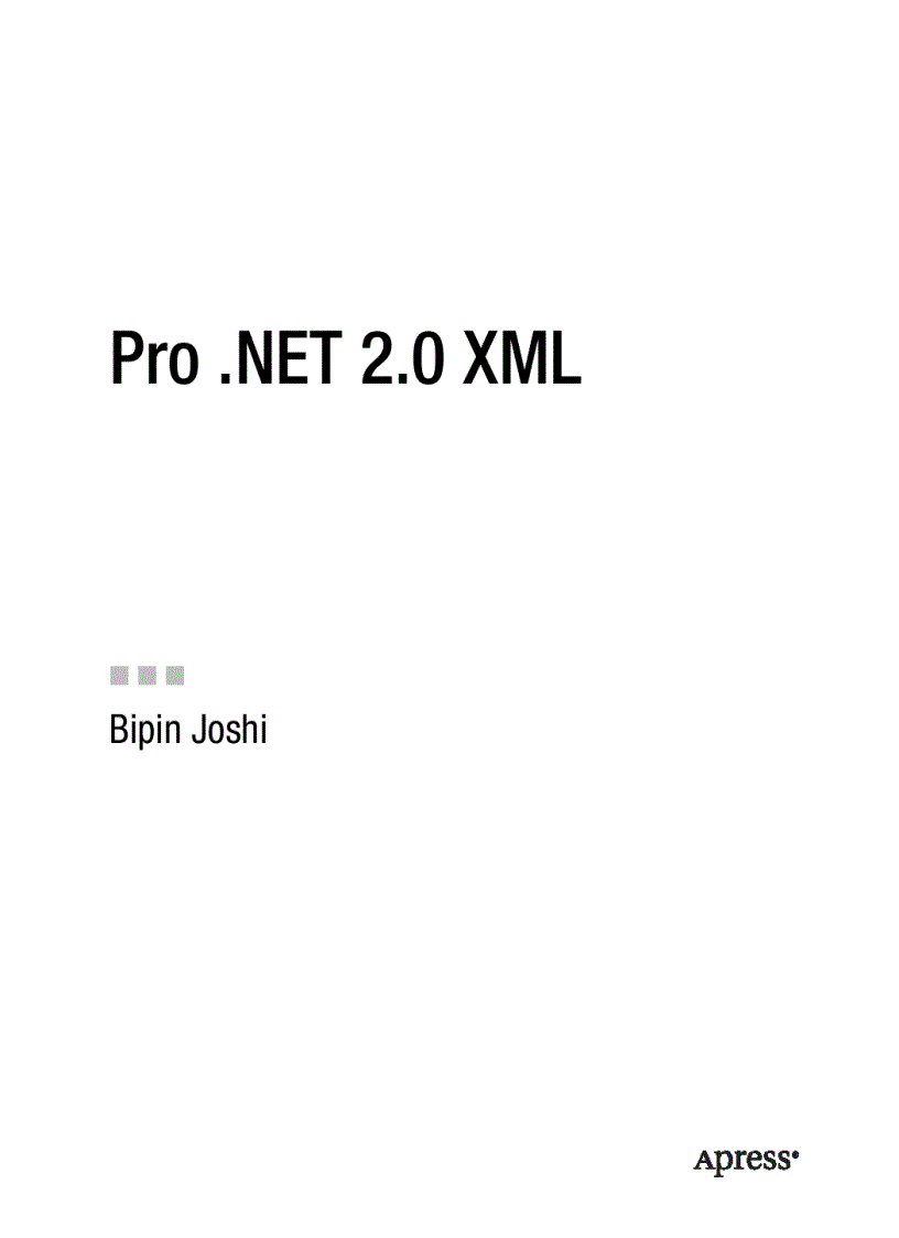 Pro NET 2 0 XML