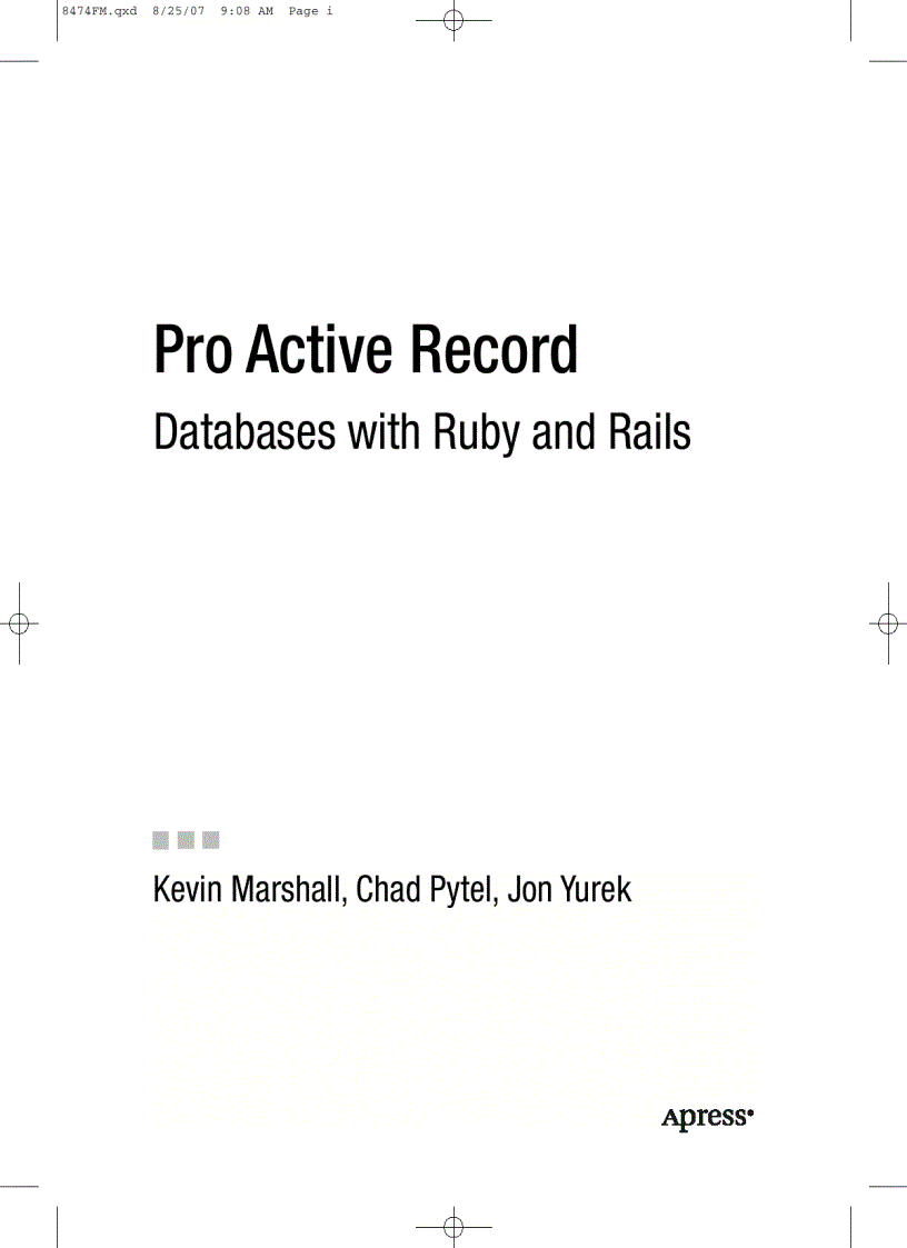 image for page Pro Active Record Databases with Ruby and Rails