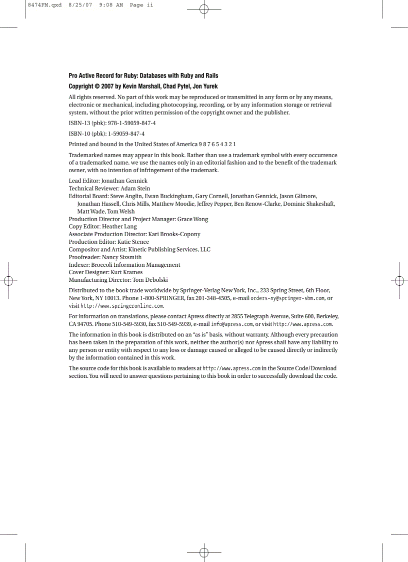 image for page Pro Active Record Databases with Ruby and Rails