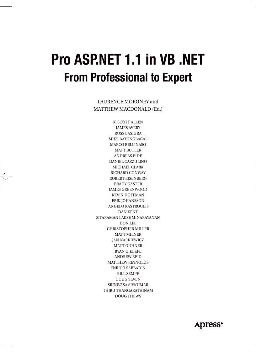 Pro ASP NET 1 1 in VB NET From Professional to Expert
