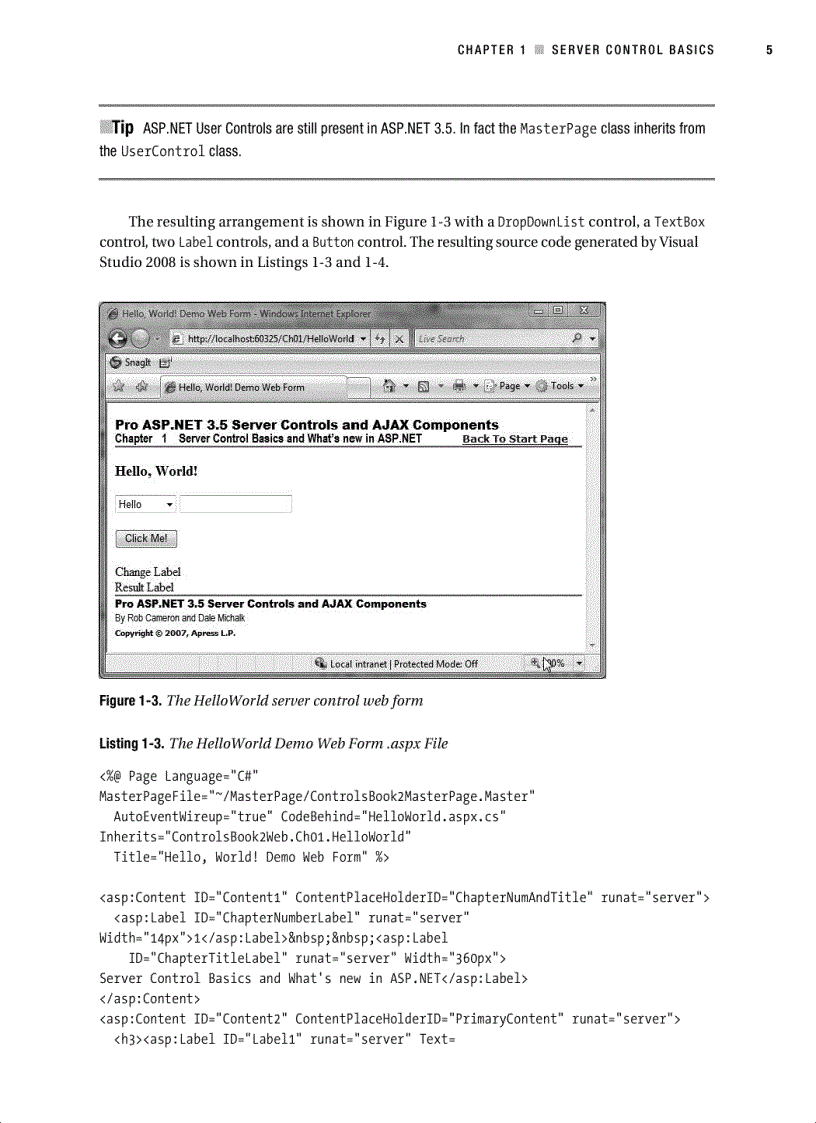 image for page Pro ASP NET 3 5 Server Controls and AJAX Components