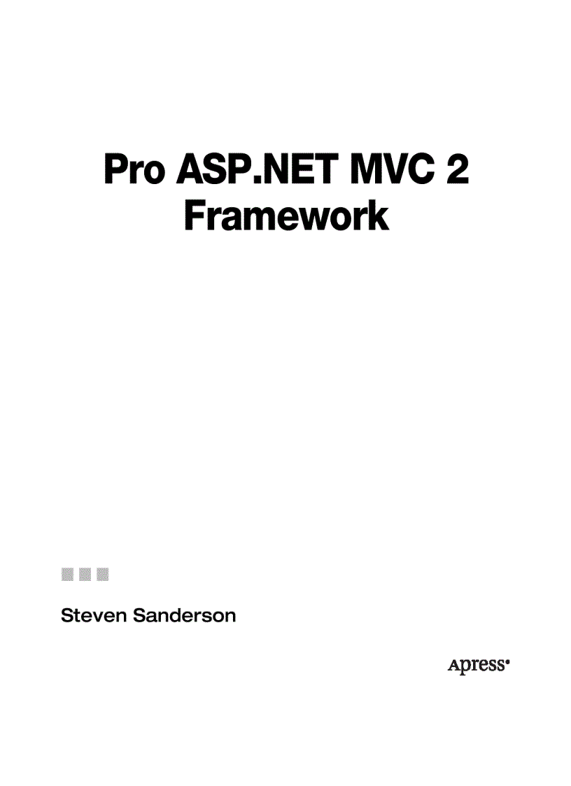 Pro ASP NET MVC 2 Framework
