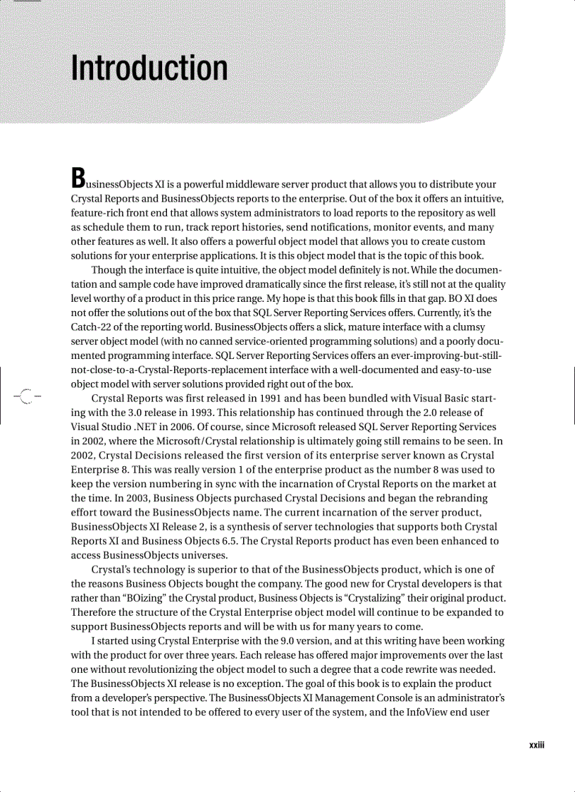 image for page Pro Crystal Enterprise Business Objects XI Programming