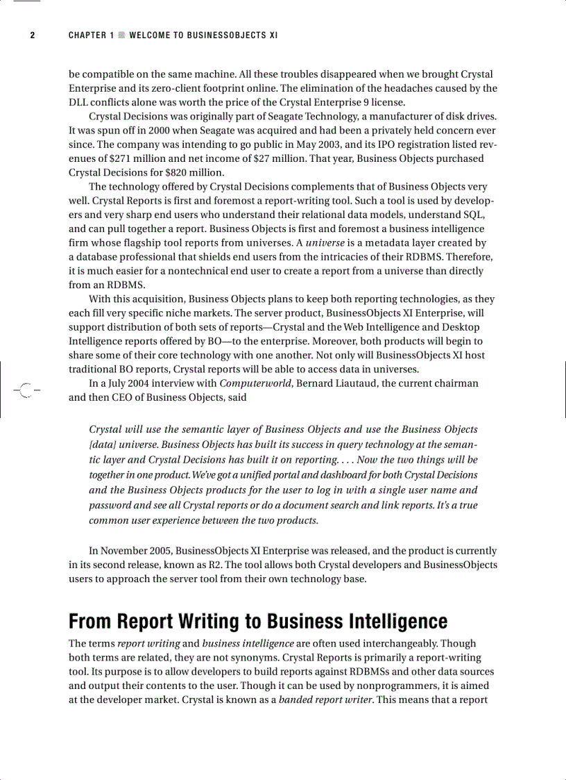 image for page Pro Crystal Enterprise Business Objects XI Programming