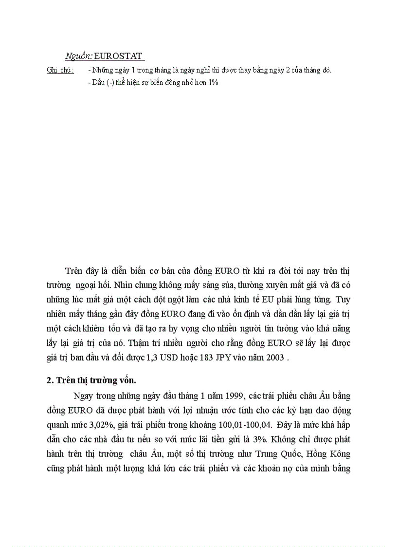 image for page Tình hình biến động của đồng EURO và can thiệp của Liên Minh châu âu