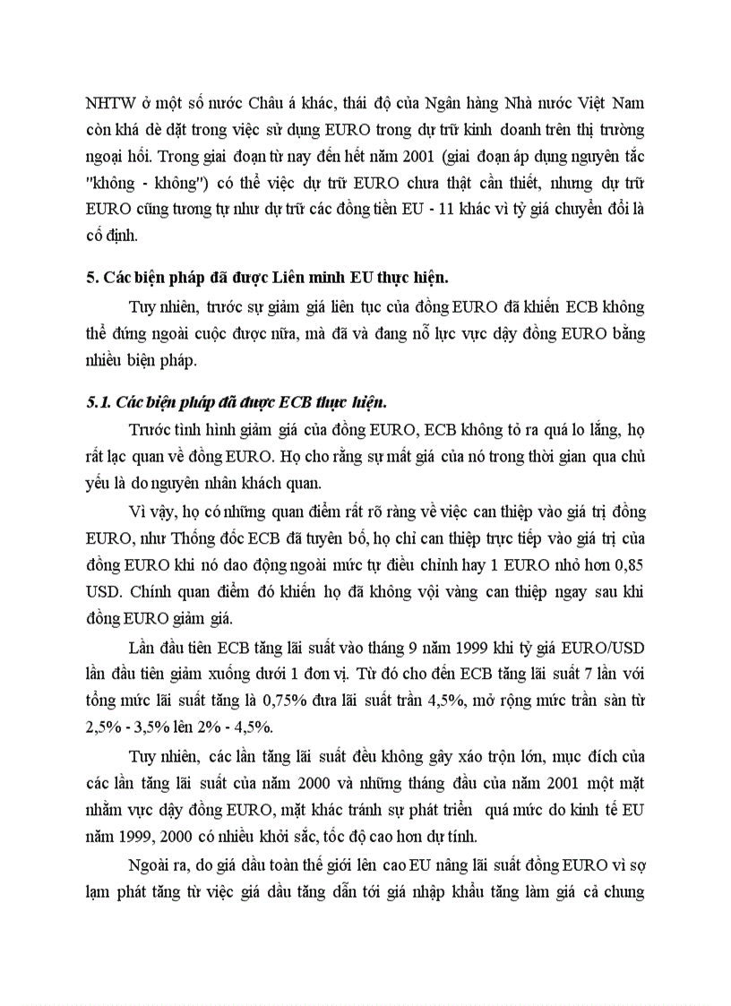 image for page Tình hình biến động của đồng EURO và can thiệp của Liên Minh châu âu