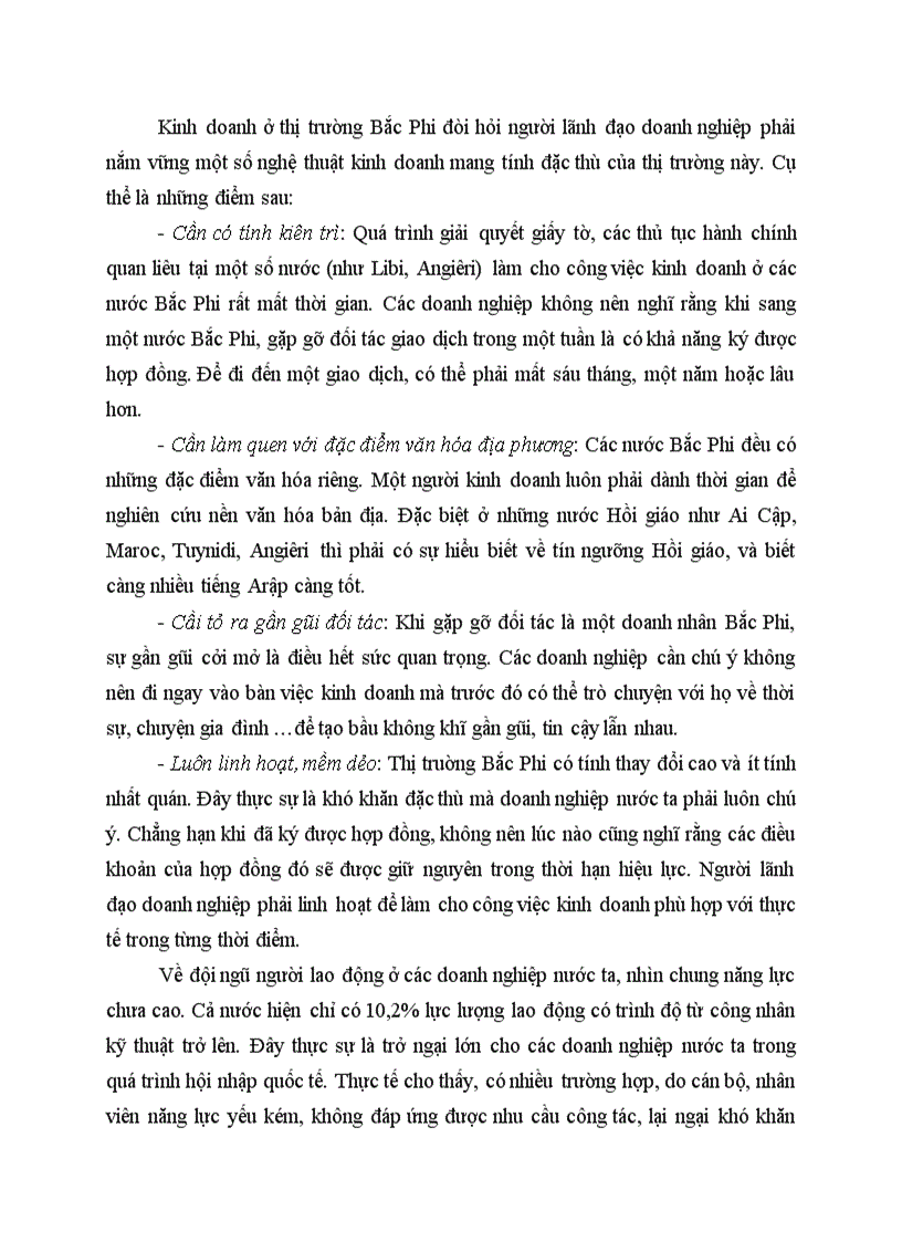 image for page Các giải pháp vi mô phát triển quan hệ thương mại giữa việt nam và các nước bắc phi đến năm 2010