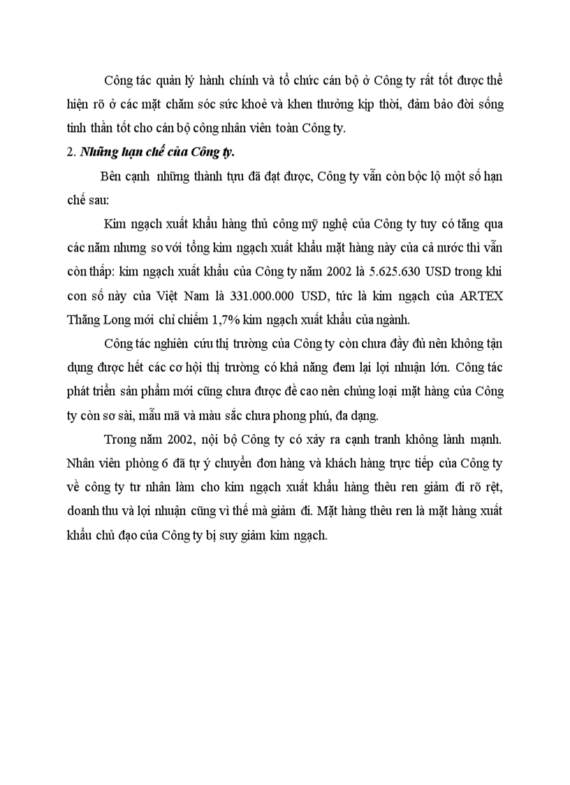 image for page Đánh giá chung về hoạt động xuất khẩu hàng thủ công mỹ nghệ tại Công ty ARTEX Thăng Long