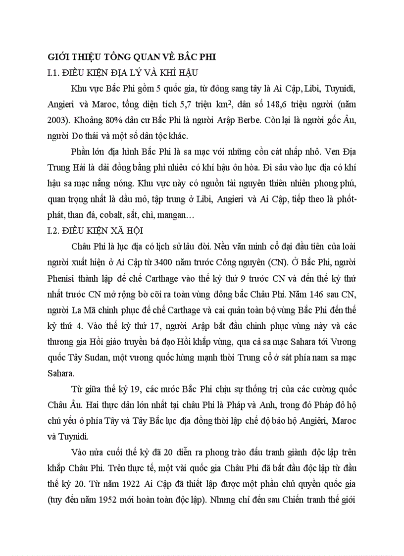 image for page Giới thiệu tổng quan về bắc phi