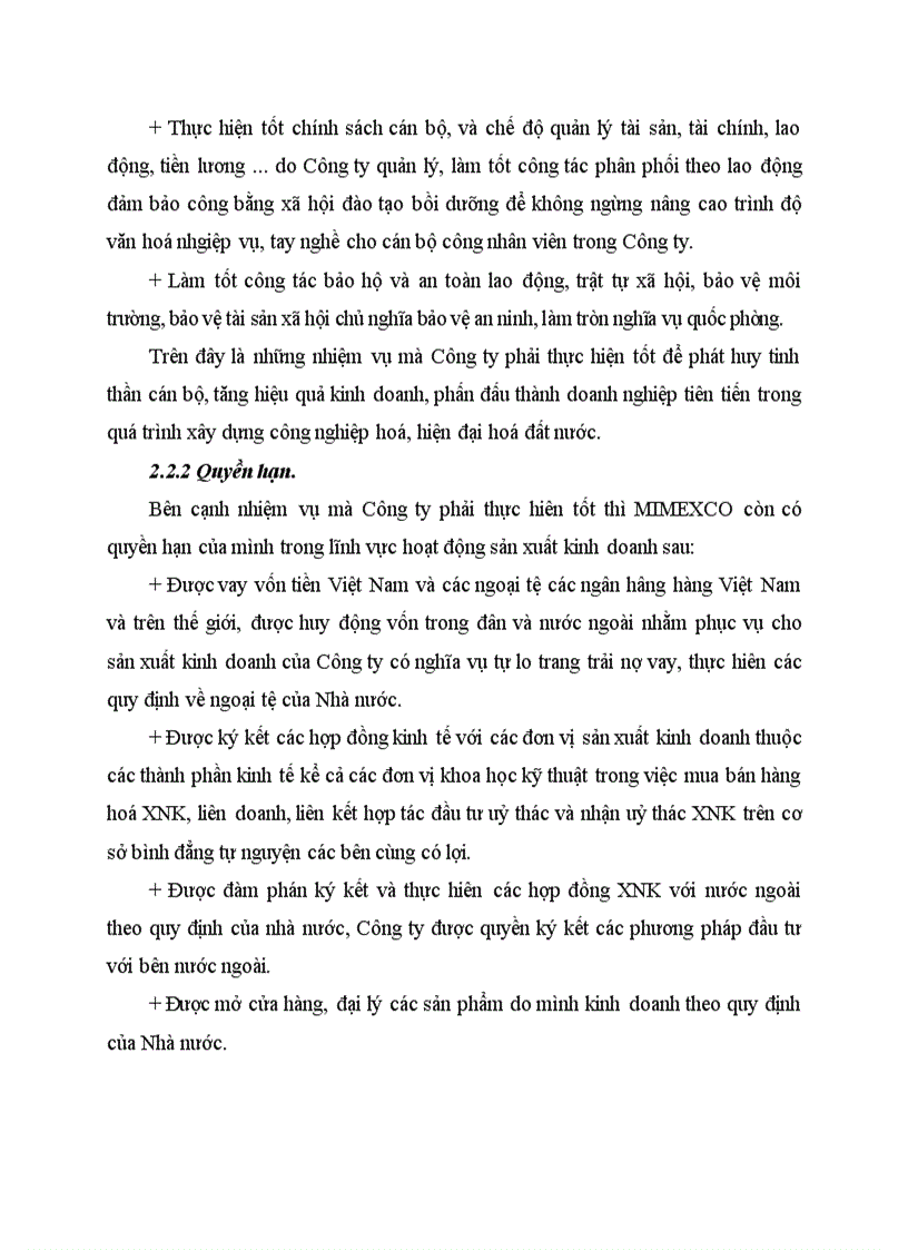 image for page Khái quát về Công ty MIMEXCO