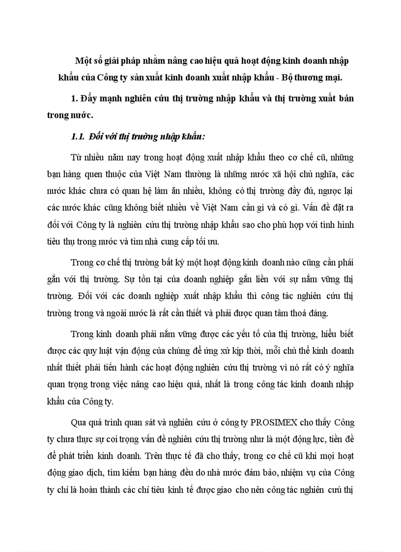 Một số giải pháp nhằm nâng cao hiệu quả hoạt động kinh doanh nhập khẩu của Công ty sản xuất kinh doanh xuất nhập khẩu Bộ thương mại