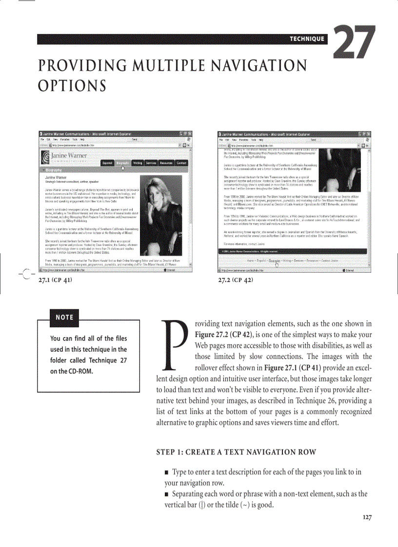 image for page Providing multiple navigation options