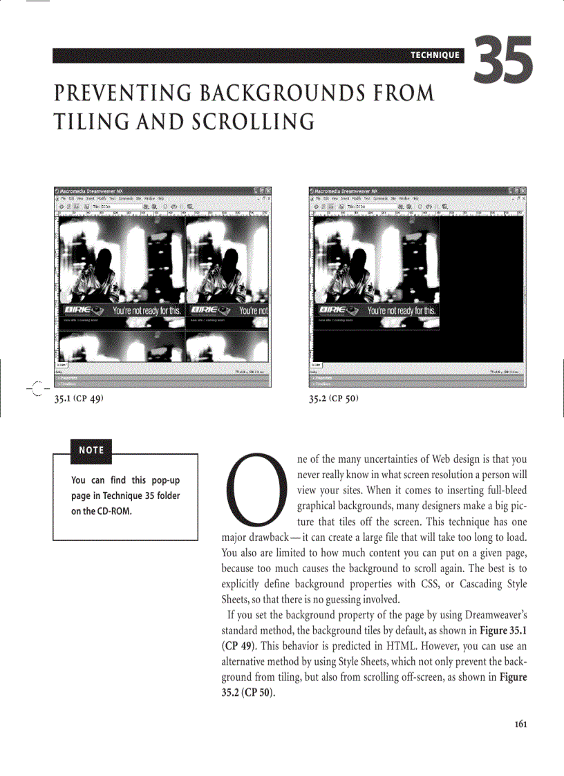 image for page Adding style to your page with a fixed tiling background