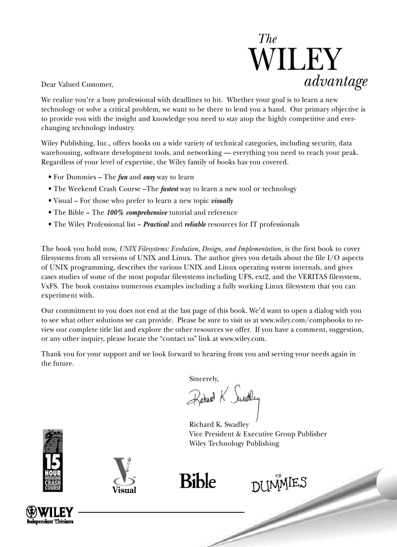 image for page UNIX Filesystems Evolution Design and Implementation VERITAS Series