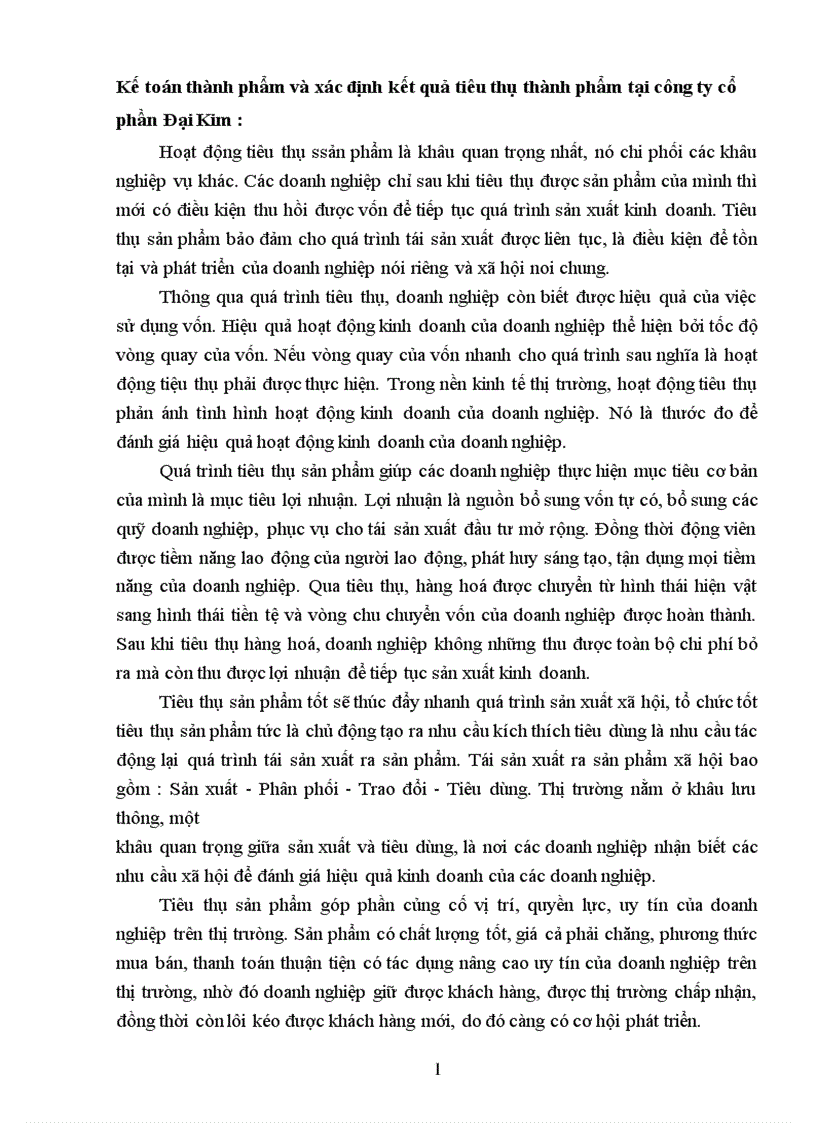 image for page Kế toán thành phẩm và xác định kết quả tiêu thụ thành phẩm tại công ty cổ phần Đại Kim