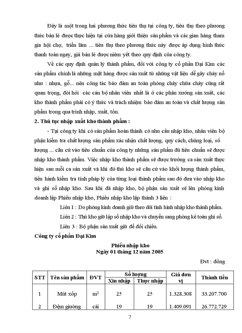 image for page Kế toán thành phẩm và xác định kết quả tiêu thụ thành phẩm tại công ty cổ phần Đại Kim