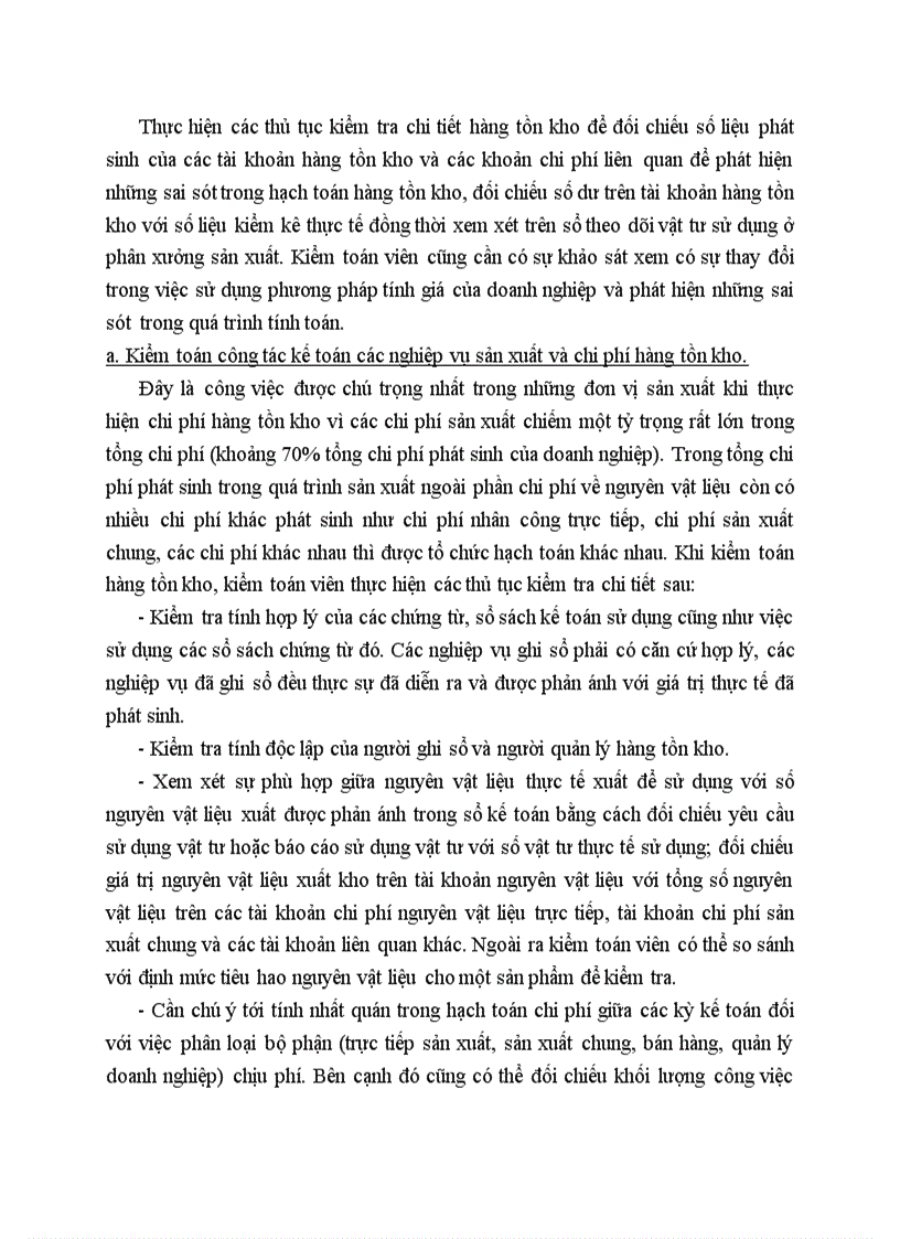 image for page Kiểm toán chu trình Hàng tồn kho trong kiểm toán Báo cáo tài chính