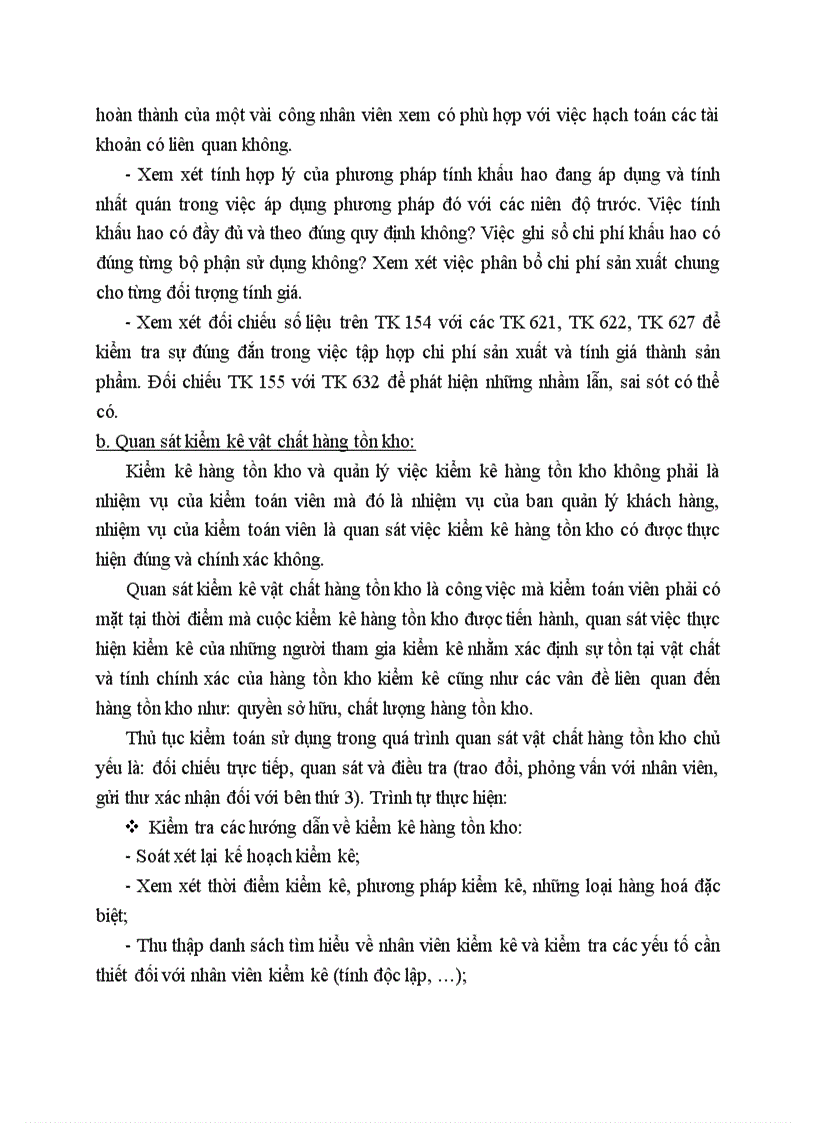 image for page Kiểm toán chu trình Hàng tồn kho trong kiểm toán Báo cáo tài chính