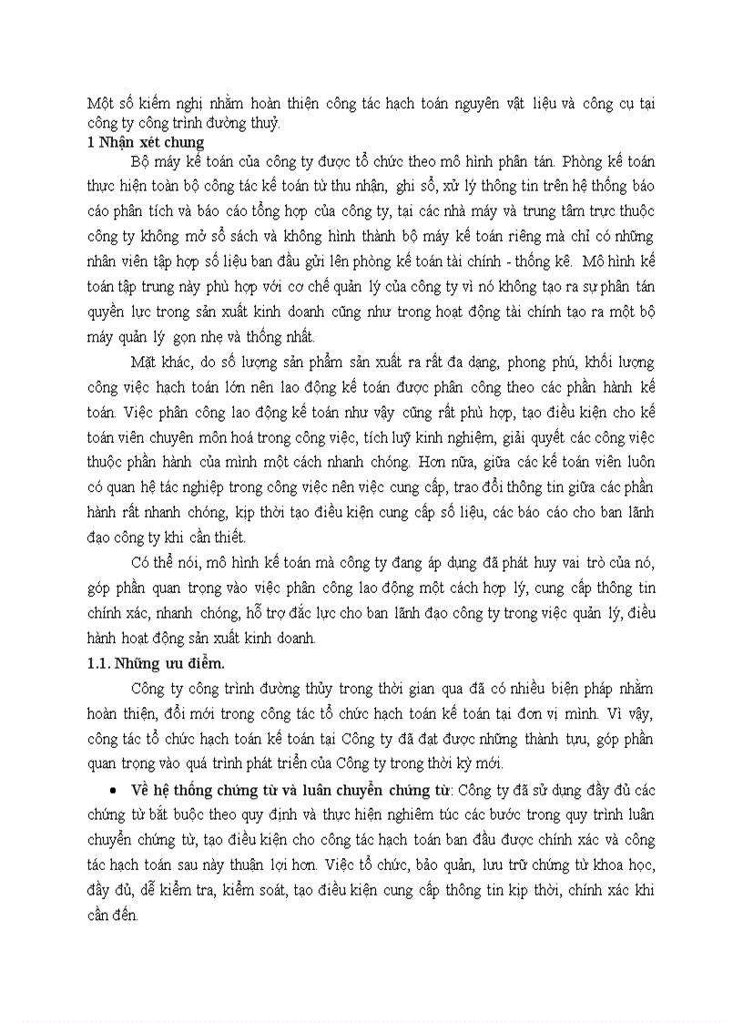 image for page Một số kiếm nghị nhằm hoàn thiện công tác hạch toán nguyên vật liệu và công cụ tại công ty công trình đường thuỷ