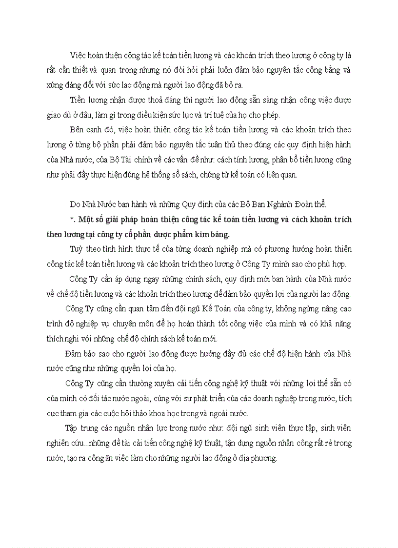 image for page Một số kiến nghị nhằm hoàn thiện công tác hạch toán tiền lương và các khoản trích theo lương tại Công ty cổ phần dược phẩm kim bảng