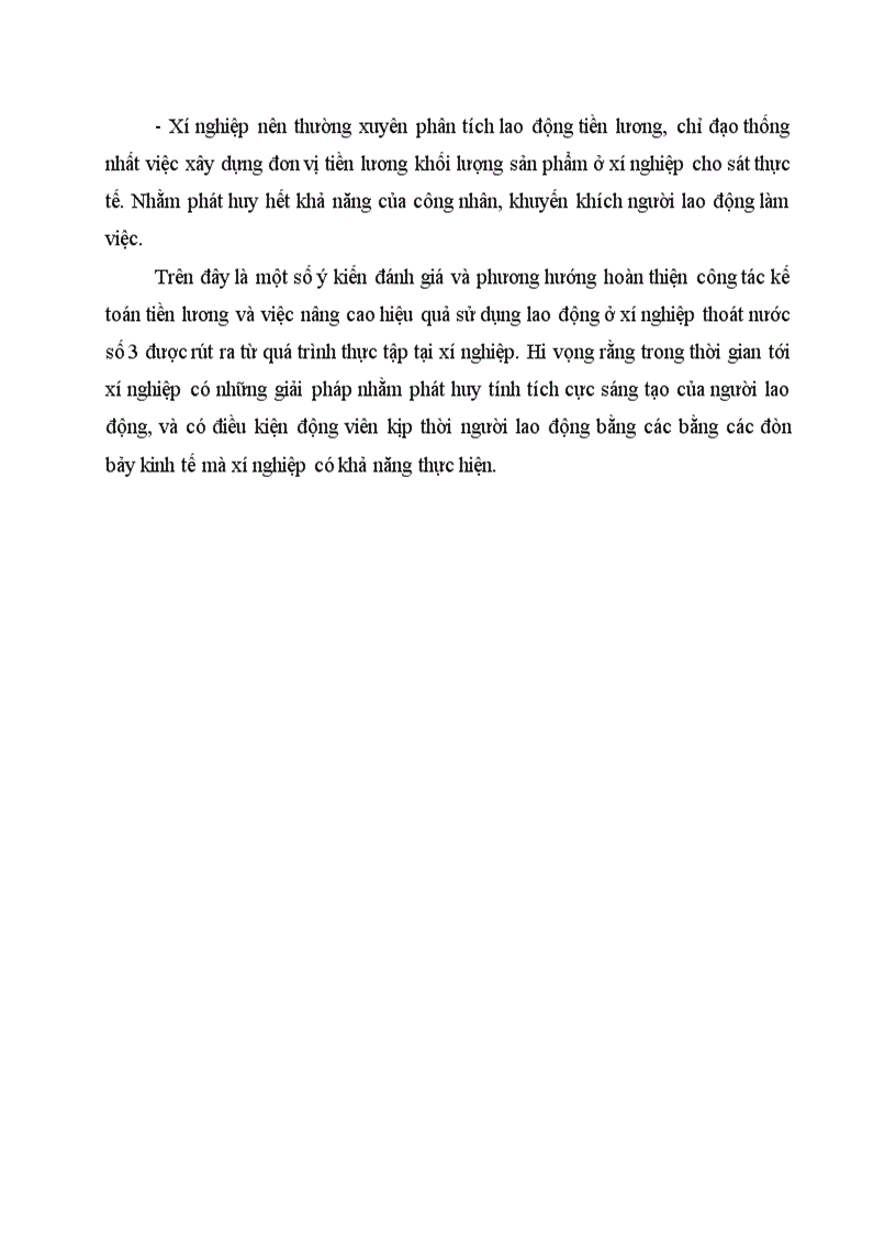image for page Nhận xét đánh giá và một số ý kiến đề xuất nhằm hoàn thiện công tác kế toán tiền lương và các khoản trích theo lương của Xí nghiệp thoát nước số 3 thuộc Công ty thoát nước Hà Nội