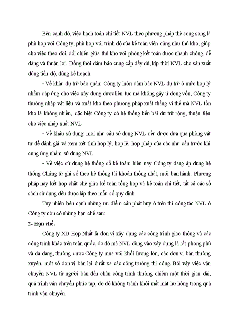 image for page Những nhận xét và đánh giá về công tác kế toán nguyên vật liệu ở công ty XD Hợp Nhất