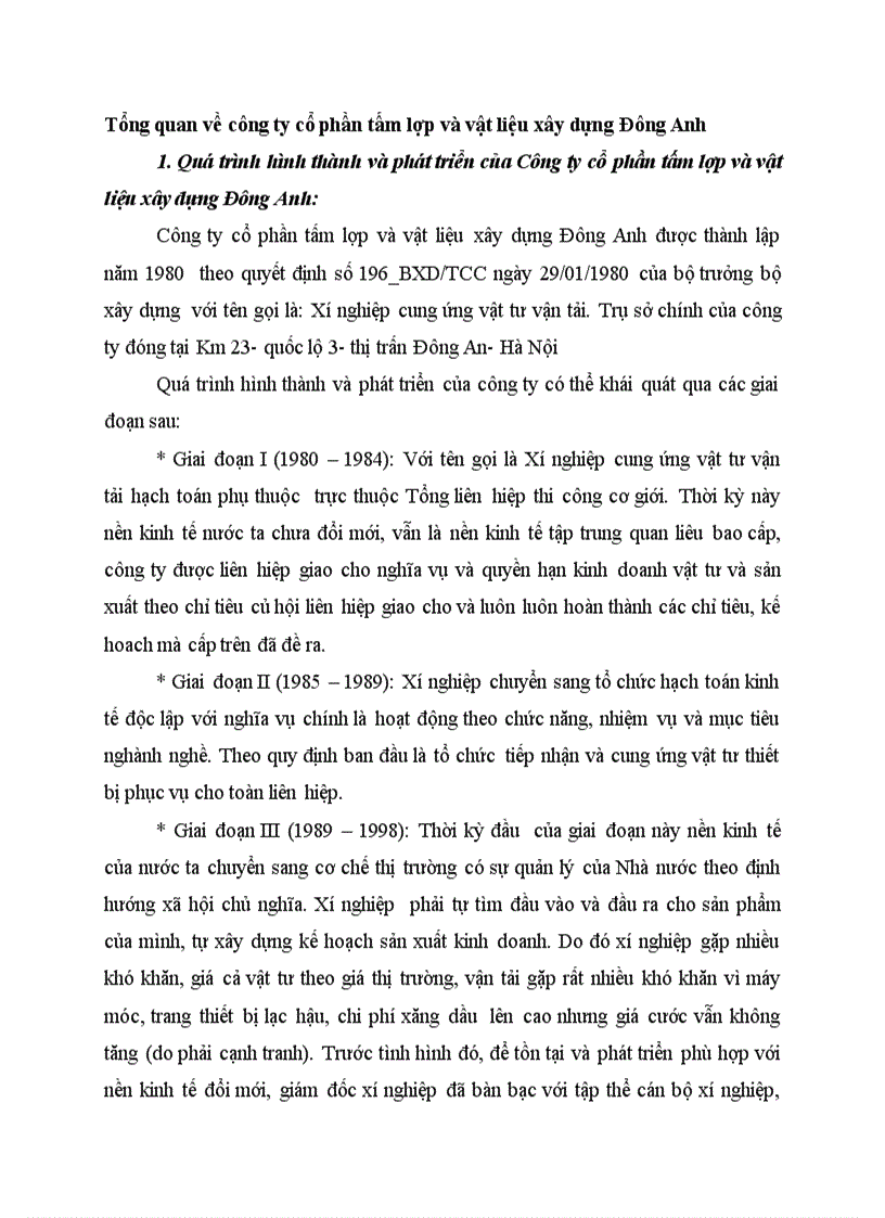 image for page Tổng quan về công ty cổ phần tấm lợp và vật liệu xây dựng Đông Anh