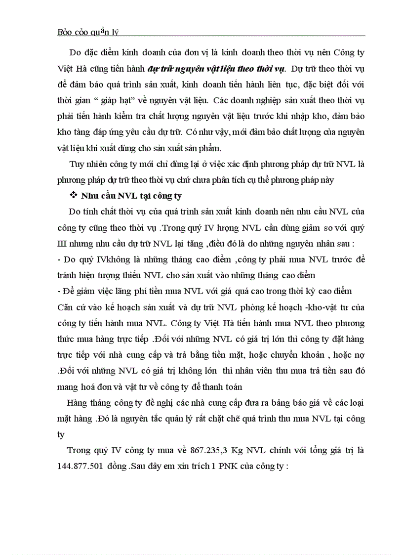 image for page Thực trạng về tình hình quản lý nguyên vật liệu tại công ty sản xuất kinh doanh đầu tư và dịch vụ Việt Hà
