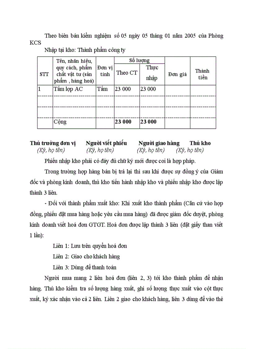 Tổ chức hạch toán thành phẩm tại Công ty cổ phần tấm lợp và vật liệu xây dựng Đông Anh