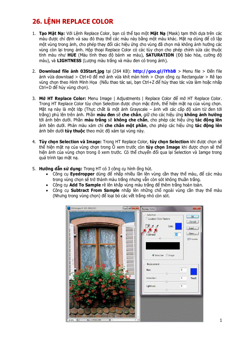 image for page Lệnh replace color