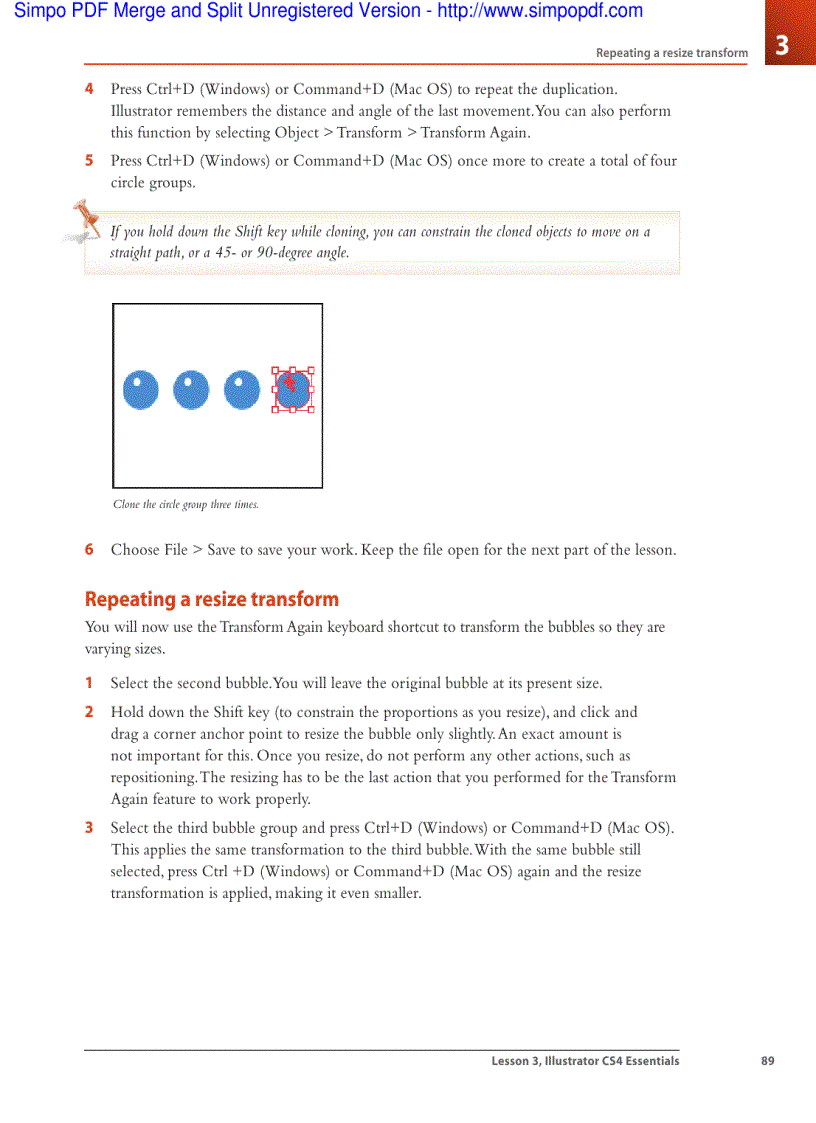 image for page Using shape and transform tools to create artwork