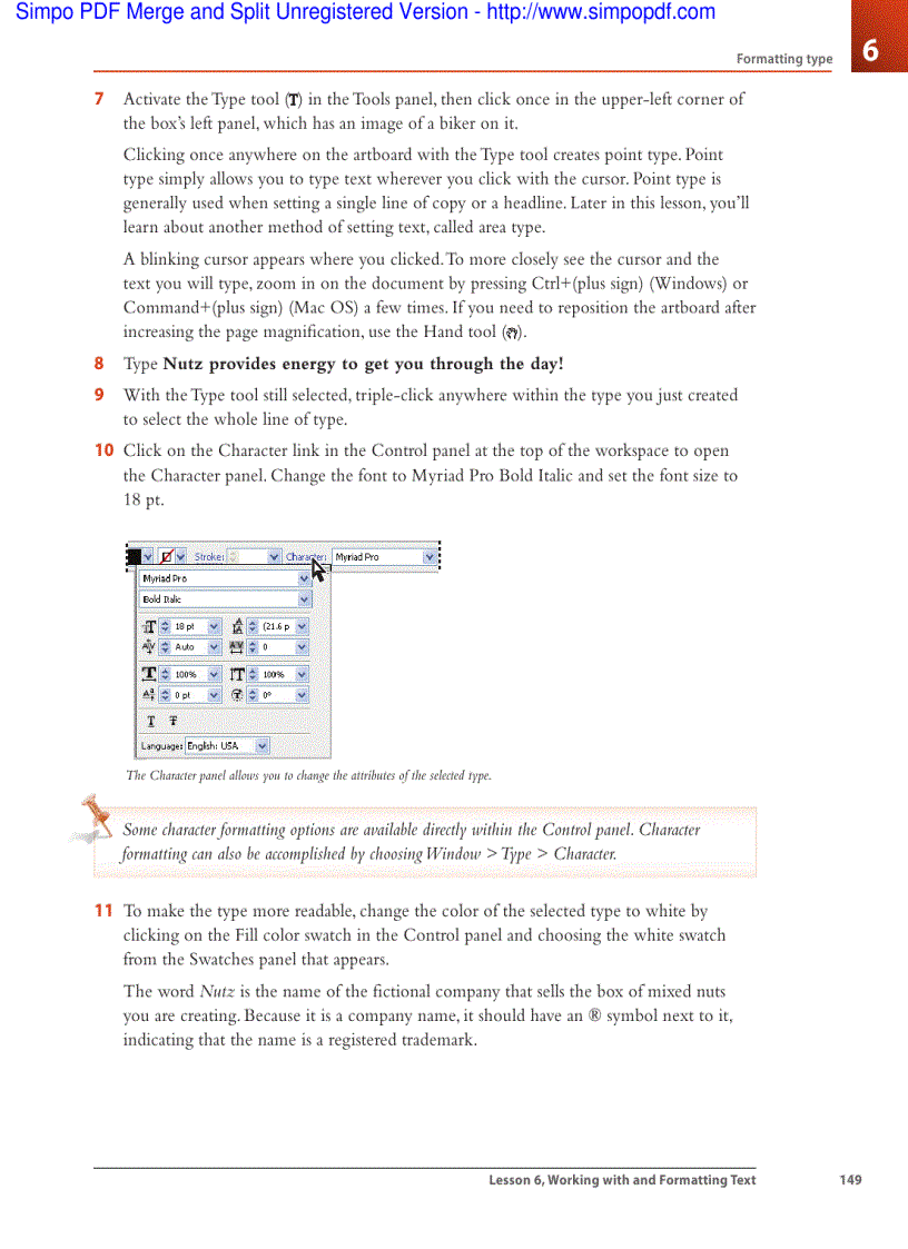 image for page Formatting type Adobe Illustrator CS4