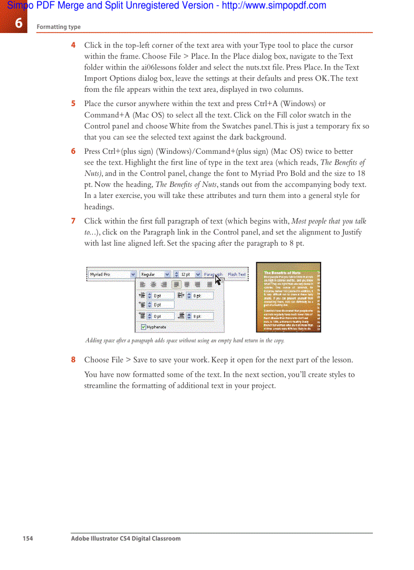 image for page Formatting type Adobe Illustrator CS4
