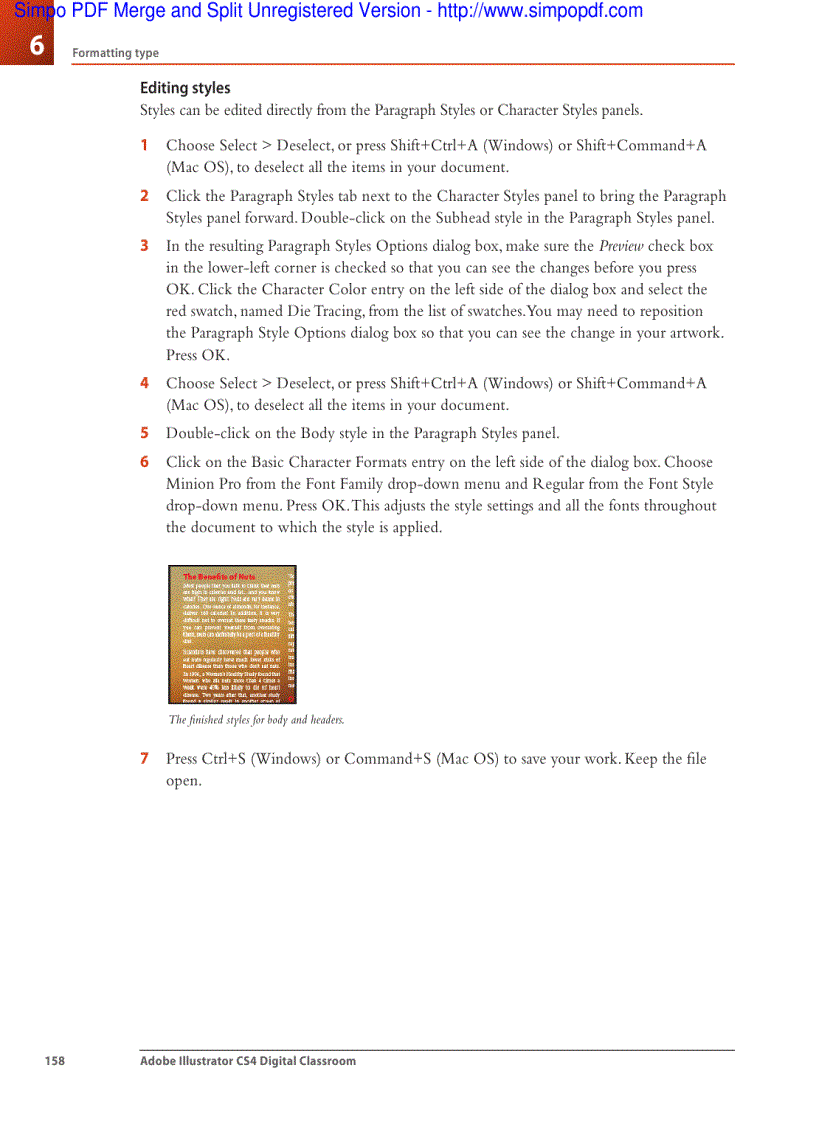 image for page Formatting type Adobe Illustrator CS4