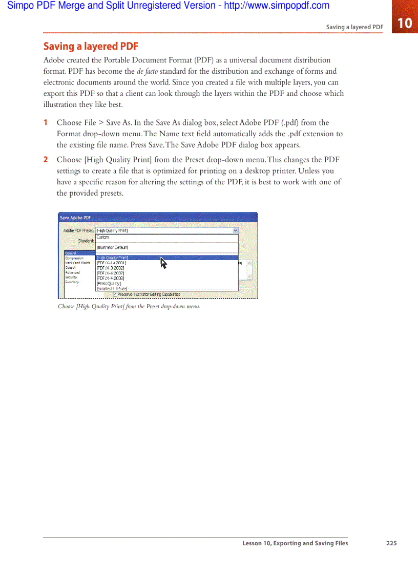 image for page Exporting and Saving Files