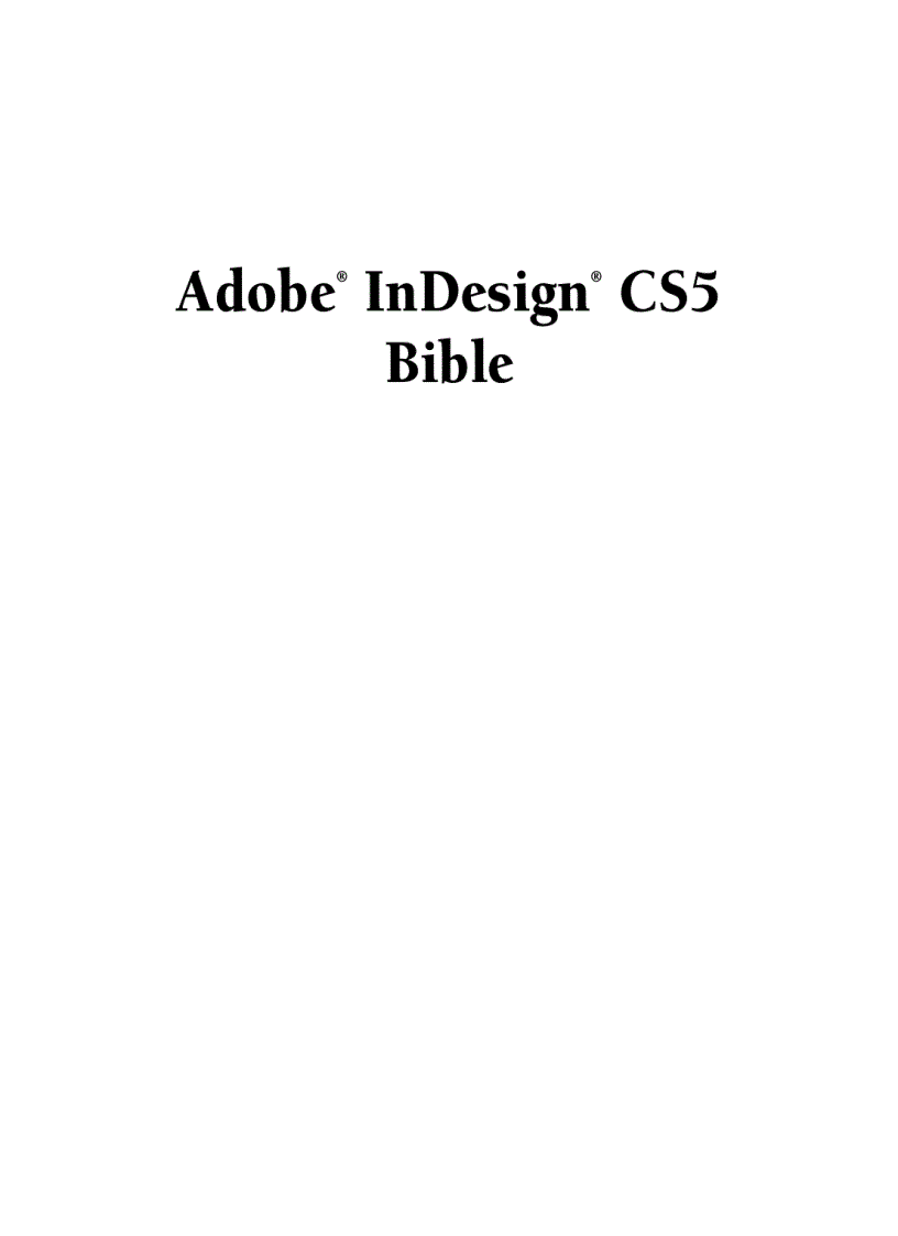 image for page Adobe InDesign CS5 Bible